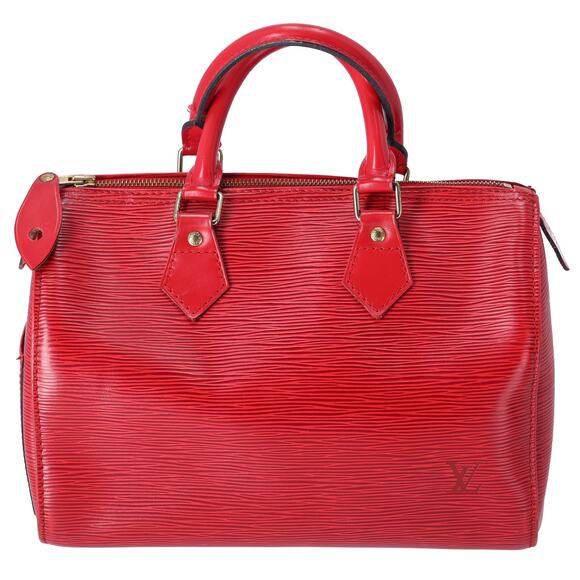 Louis Vuitton Speedy 25 Epi Handbag M43017 Castilian Red Leather LV Logo